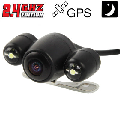 2.4G Wireless GPS Night Vision Car Rear View Backup Camera with 2 LED, Wide viewing angle: 120° (WX808EBS)(Black) - Rear View Cameras by PMC Jewellery | Online Shopping South Africa | PMC Jewellery | Buy Now Pay Later Mobicred