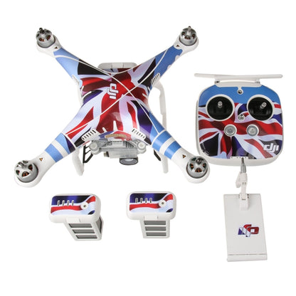 UK Flag Pattern 4D Imitation Carbon Fiber PVC Water Resistance Sticker Kit for DJI Phantom 3 Quadcopter & Remote Controller & Battery -  by PMC Jewellery | Online Shopping South Africa | PMC Jewellery | Buy Now Pay Later Mobicred