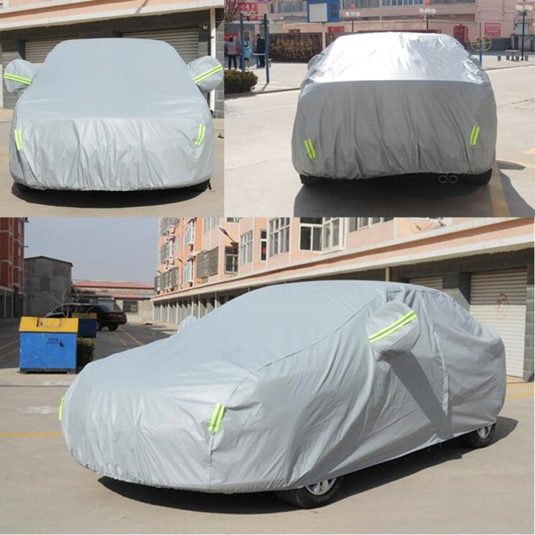 PEVA Anti-Dust Waterproof Sunproof Sedan Car Cover with Warning Strips, Fits Cars up to 4.5m(176 inch) in Length - PE Material by PMC Jewellery | Online Shopping South Africa | PMC Jewellery | Buy Now Pay Later Mobicred
