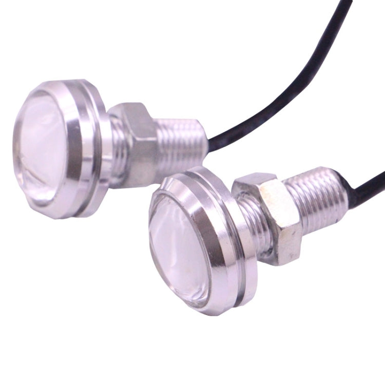 2 PCS 2x 3W 120LM Waterproof Eagle Eye Light White LED Light for Vehicles, Cable Length: 60cm(Silver) - Eagle Eye Lamps by PMC Jewellery | Online Shopping South Africa | PMC Jewellery | Buy Now Pay Later Mobicred