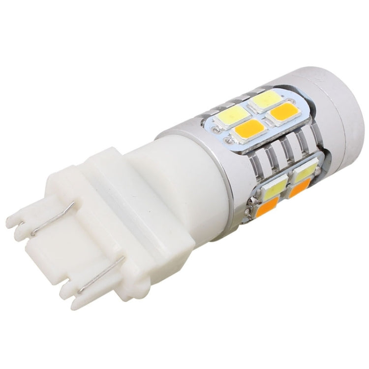 2PCS T25 10W 700LM Yellow + White Light Dual Wires 20-LED SMD 5630 Car Brake Light Lamp Bulb, Constant Current, DC 12-24V - Brake Lights by PMC Jewellery | Online Shopping South Africa | PMC Jewellery | Buy Now Pay Later Mobicred