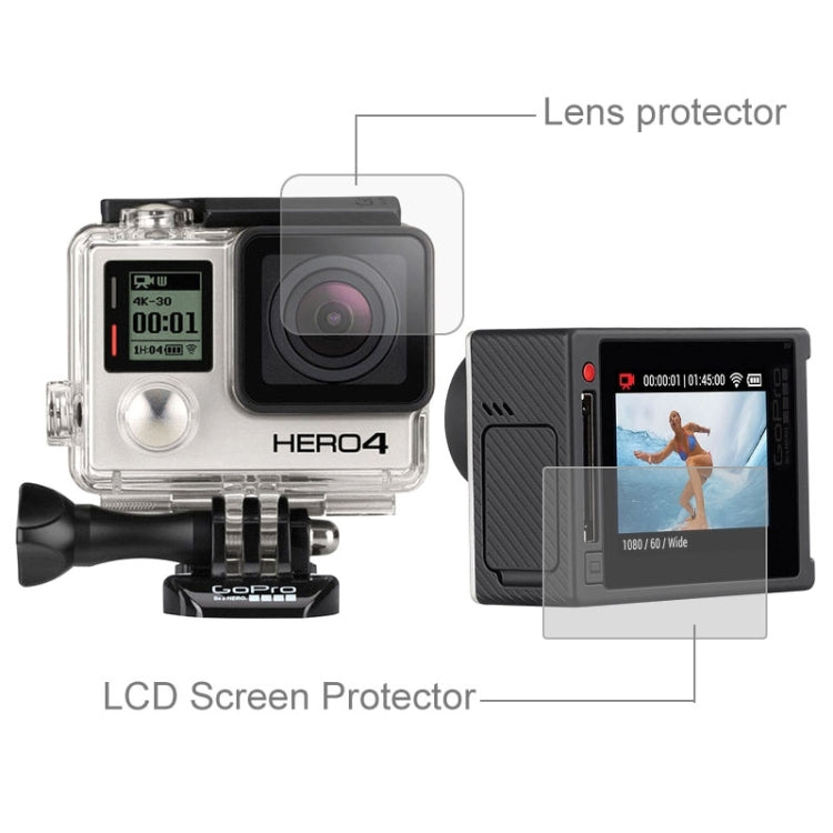 Ultra Clear LCD Screen Protector + Housing Glass Lens Protector Film for GoPro HERO4 Silver Camera - Protective Film by PMC Jewellery | Online Shopping South Africa | PMC Jewellery | Buy Now Pay Later Mobicred