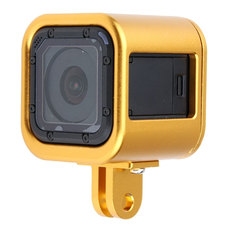 Housing Shell CNC Aluminum Alloy Protective Cage with Insurance Back Cover for GoPro HERO5 Session /HERO4 Session /HERO Session(Gold) - Metal Cases by PMC Jewellery | Online Shopping South Africa | PMC Jewellery | Buy Now Pay Later Mobicred