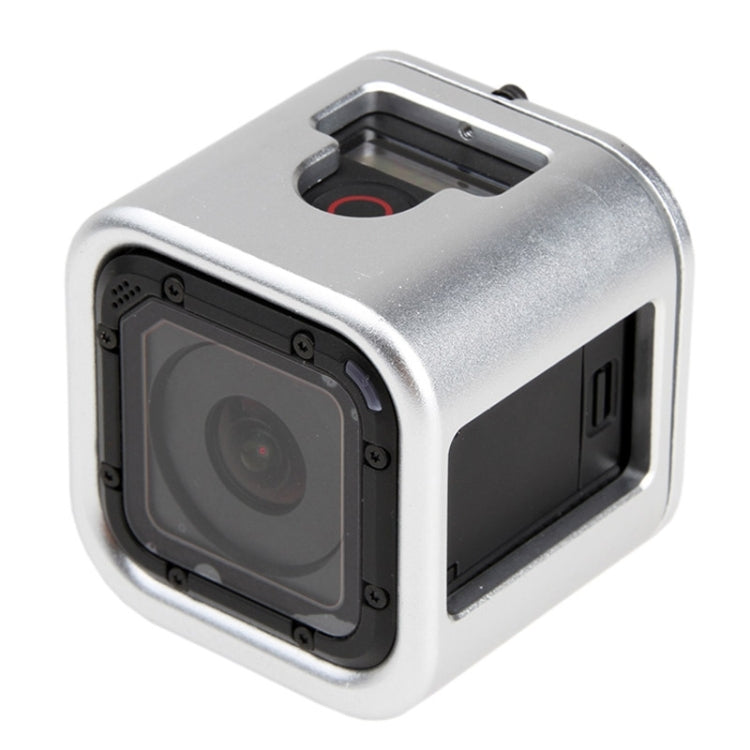 Housing Shell CNC Aluminum Alloy Protective Cage with Insurance Back Cover for GoPro HERO5 Session /HERO4 Session /HERO Session(Silver) - Metal Cases by PMC Jewellery | Online Shopping South Africa | PMC Jewellery | Buy Now Pay Later Mobicred