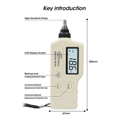 BENETECH GM63A Vibration Meter Digital Tester Vibrometer Analyzer Acceleration Velocity(White) - Other Tester Tool by BENETECH | Online Shopping South Africa | PMC Jewellery | Buy Now Pay Later Mobicred