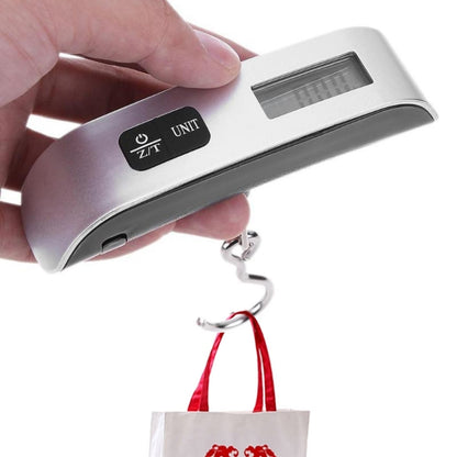 50kg x 50g Portable LCD Digital Hanging Travel Luggage Scale with Indoor Thermometer(Silver) - Hanging Scales by PMC Jewellery | Online Shopping South Africa | PMC Jewellery | Buy Now Pay Later Mobicred