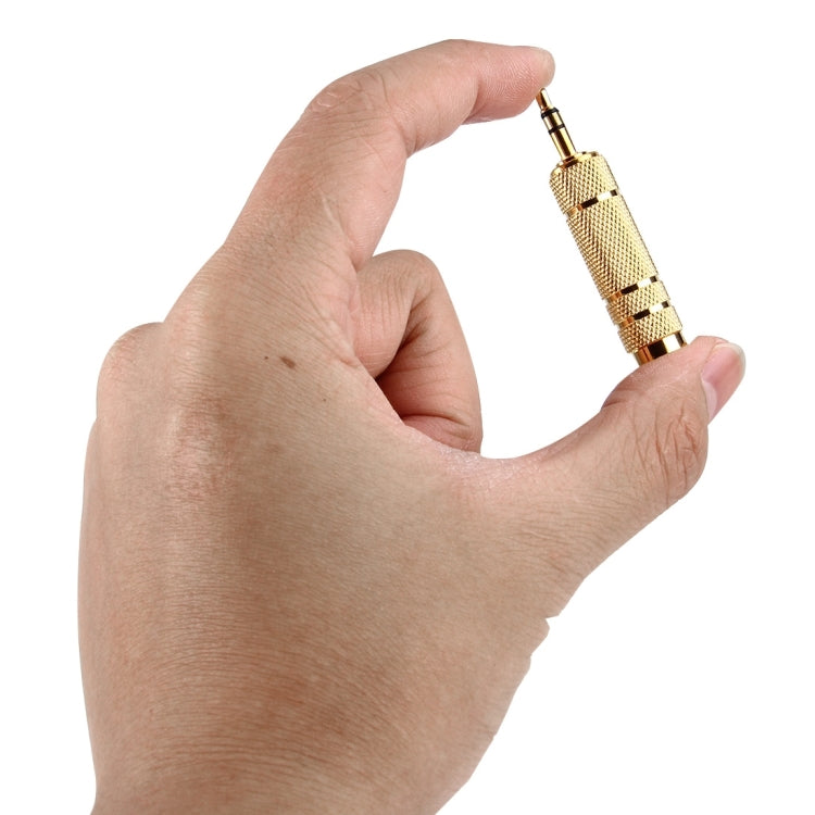 Gold Plated 3.5mm Plug to 6.35mm Stereo Jack Adaptor Socket Adapter - Audio Adapter by PMC TechLife | Online Shopping South Africa | PMC TechLife