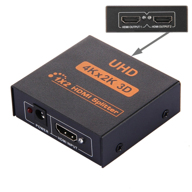 FY1409E Mini V1.3 UHD 4K x 2K 3D 1 x 2 HDMI Splitter(Black) - Splitter by PMC Jewellery | Online Shopping South Africa | PMC Jewellery | Buy Now Pay Later Mobicred