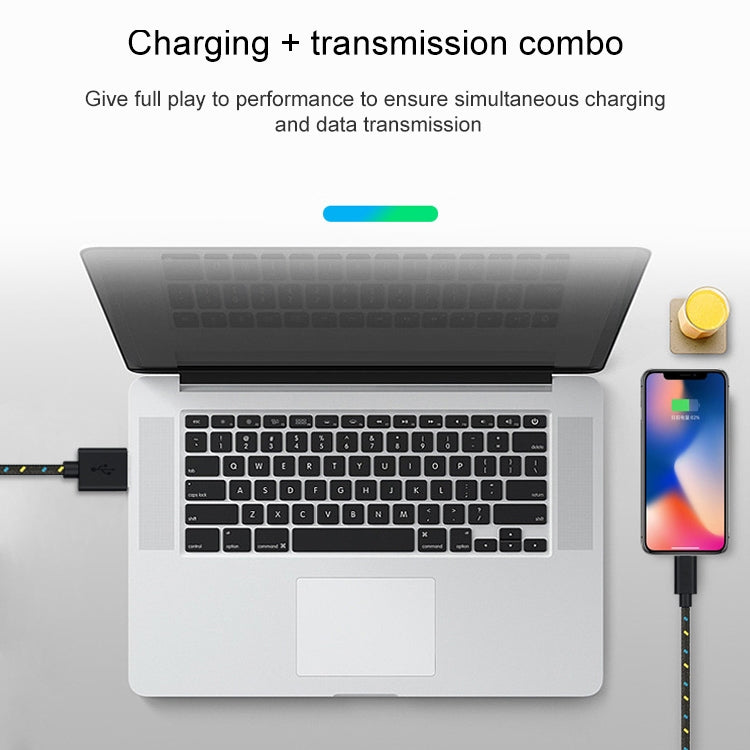 1m Nylon Netting USB Data Transfer Charging Cable For iPhone, iPad, Compatible with up to iOS 15.5(Orange) - Normal Style Cable by PMC Jewellery | Online Shopping South Africa | PMC Jewellery | Buy Now Pay Later Mobicred