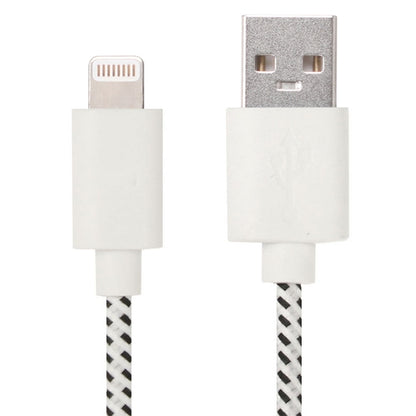 1m Nylon Netting USB Data Transfer Charging Cable For iPhone, iPad, Compatible with up to iOS 15.5(White) - Normal Style Cable by PMC Jewellery | Online Shopping South Africa | PMC Jewellery | Buy Now Pay Later Mobicred