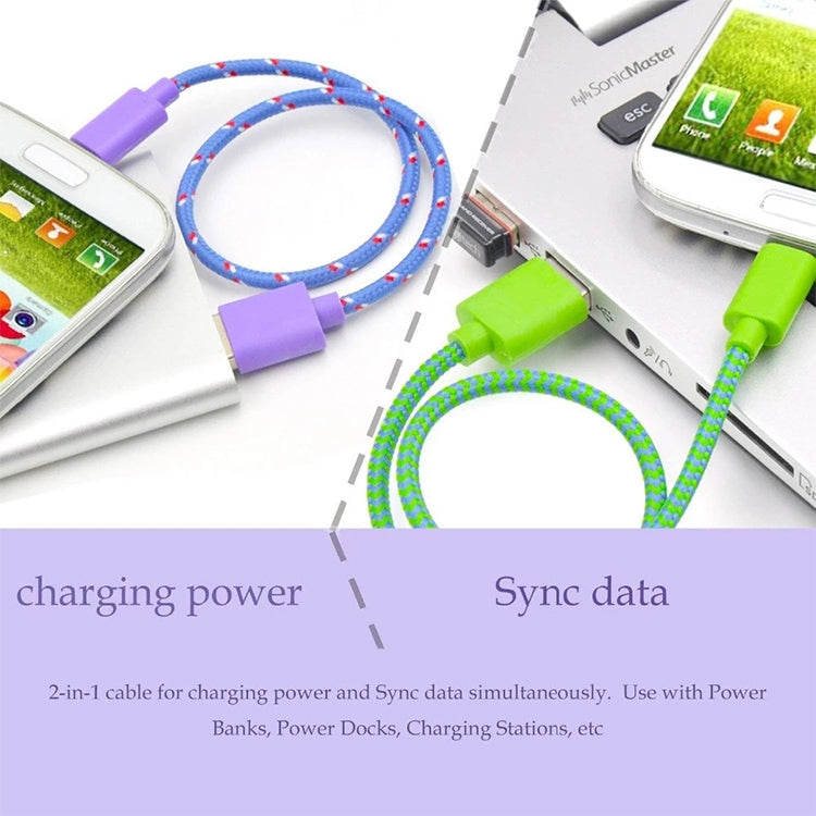 3m Nylon Netting Style USB Data Transfer Charging Cable for iPhone, iPad(White) - Normal Style Cable by PMC Jewellery | Online Shopping South Africa | PMC Jewellery | Buy Now Pay Later Mobicred