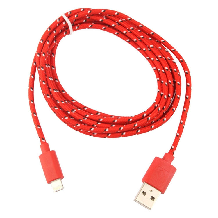 2m Nylon Netting USB Data Transfer Charging Cable For iPhone, iPad(Red) - Normal Style Cable by PMC Jewellery | Online Shopping South Africa | PMC Jewellery | Buy Now Pay Later Mobicred