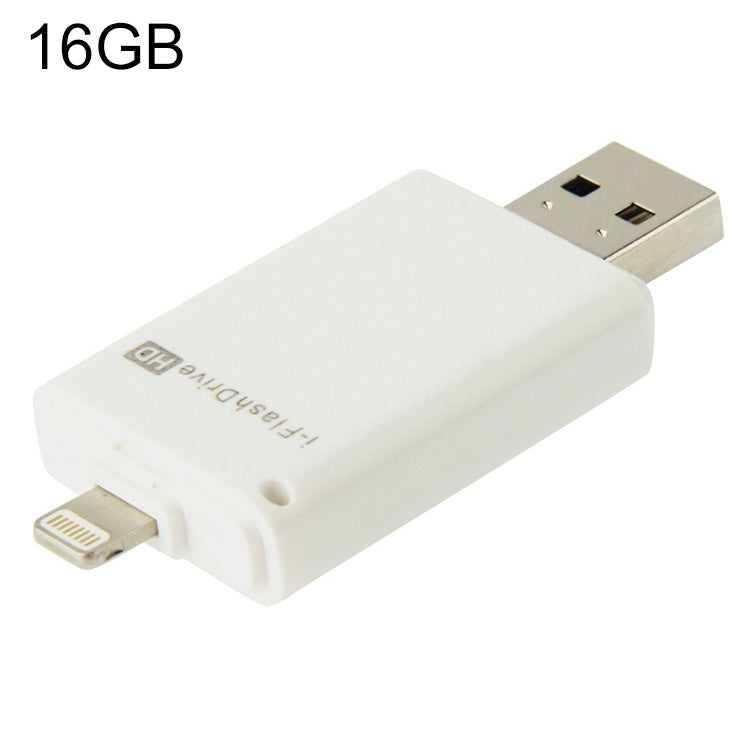 16GB i-Flash Driver HD U Disk USB Drive Memory Stick for iPhone / iPad / iPod touch(White) - U Disk & Card Reader by PMC Jewellery | Online Shopping South Africa | PMC Jewellery | Buy Now Pay Later Mobicred