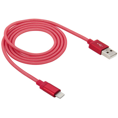 Net Style Metal Head 8 Pin to USB Data / Charger Cable, Cable Length: 1m(Red) - Normal Style Cable by PMC Jewellery | Online Shopping South Africa | PMC Jewellery | Buy Now Pay Later Mobicred