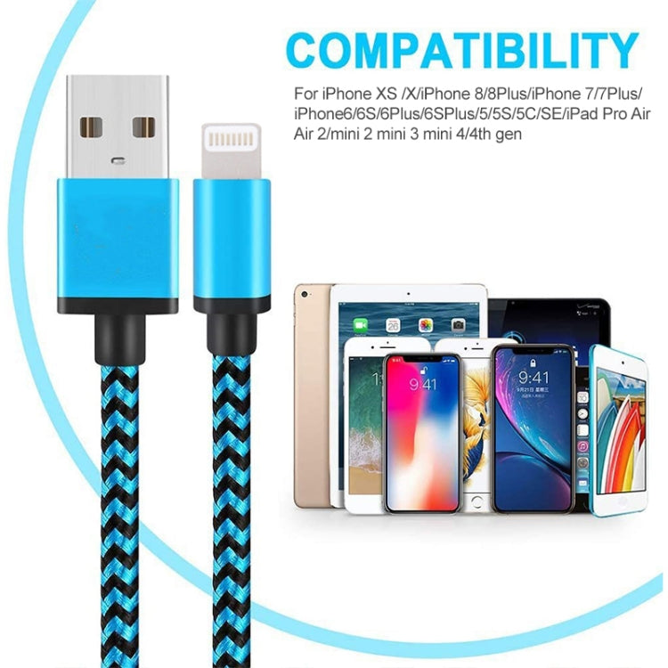 2m Woven Style 8 Pin to USB Sync Data / Charging Cable(Orange) - Normal Style Cable by PMC Jewellery | Online Shopping South Africa | PMC Jewellery | Buy Now Pay Later Mobicred