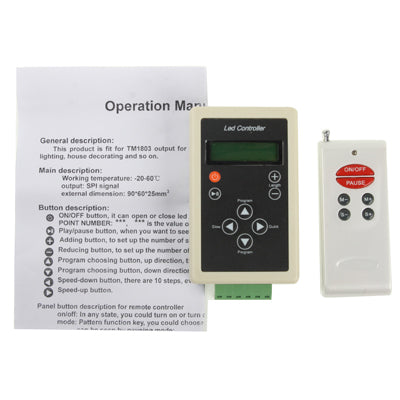 SPI Controller with RF Remote Controller for LED Strip Light, DC 12V - LED Controller by PMc TechLife | Online Shopping South Africa | PMc TechLife | Buy Now Pay Later Mobicred