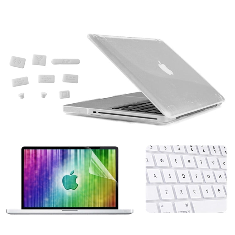 ENKAY for MacBook Pro 13.3 inch (US Version) / A1278 4 in 1 Crystal Hard Shell Plastic Protective Case with Screen Protector & Keyboard Guard & Anti-dust Plugs(White) - MacBook Pro Cases by ENKAY | Online Shopping South Africa | PMC Jewellery | Buy Now Pay Later Mobicred