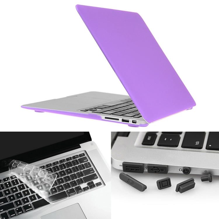 ENKAY for Macbook Air 11.6 inch (US Version) / A1370 / A1465 Hat-Prince 3 in 1 Frosted Hard Shell Plastic Protective Case with Keyboard Guard & Port Dust Plug(Purple) - MacBook Air Cases by ENKAY | Online Shopping South Africa | PMC Jewellery | Buy Now Pay Later Mobicred