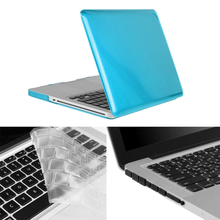 ENKAY for Macbook Pro 15.4 inch (US Version) / A1286 Hat-Prince 3 in 1 Crystal Hard Shell Plastic Protective Case with Keyboard Guard & Port Dust Plug(Blue) - MacBook Pro Cases by ENKAY | Online Shopping South Africa | PMC Jewellery | Buy Now Pay Later Mobicred