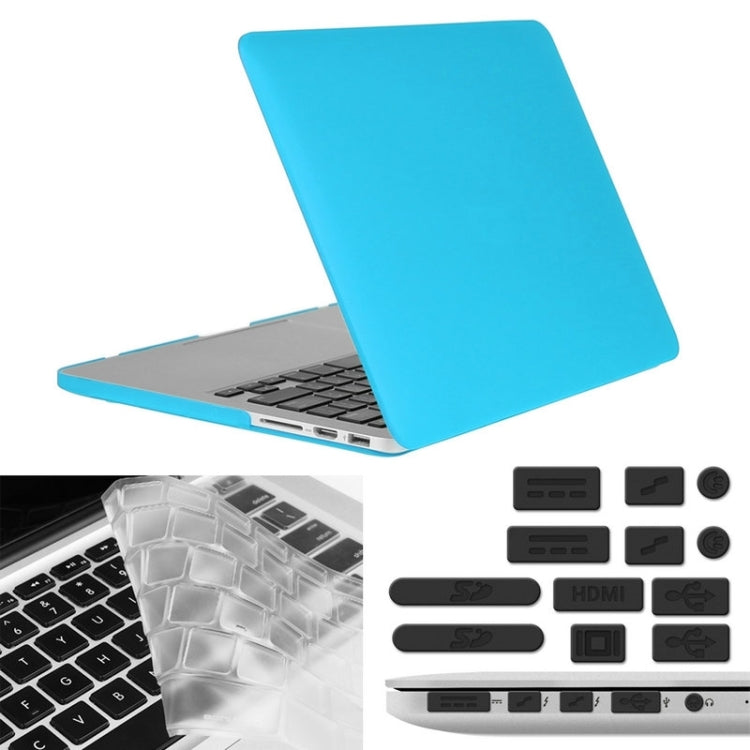 ENKAY for Macbook Pro Retina 13.3 inch (US Version) / A1425 / A1502 Hat-Prince 3 in 1 Frosted Hard Shell Plastic Protective Case with Keyboard Guard & Port Dust Plug(Blue) - MacBook Pro Cases by ENKAY | Online Shopping South Africa | PMC Jewellery | Buy Now Pay Later Mobicred