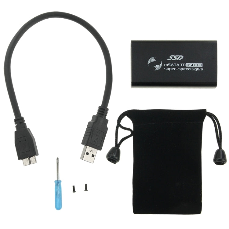 6gb/s mSATA Solid State Disk SSD to USB 3.0 Hard Disk Case(Black) - HDD Enclosure by PMC TechLife | Online Shopping South Africa | PMC TechLife