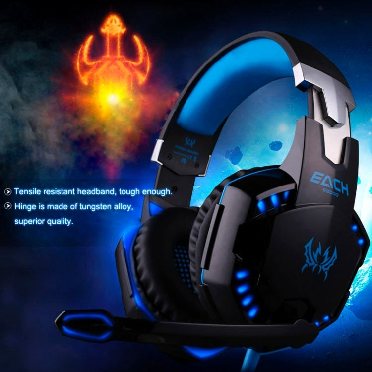 EACH G2000 Over-ear Stereo Bass Gaming Headset with Mic & LED Light for Computer, Cable Length: 2.2m(Orange) - Multimedia Headset by KOTION EACH | Online Shopping South Africa | PMC Jewellery | Buy Now Pay Later Mobicred