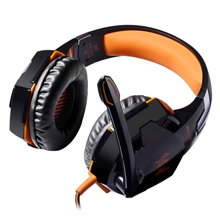 EACH G2000 Over-ear Stereo Bass Gaming Headset with Mic & LED Light for Computer, Cable Length: 2.2m(Orange) - Multimedia Headset by KOTION EACH | Online Shopping South Africa | PMC Jewellery | Buy Now Pay Later Mobicred