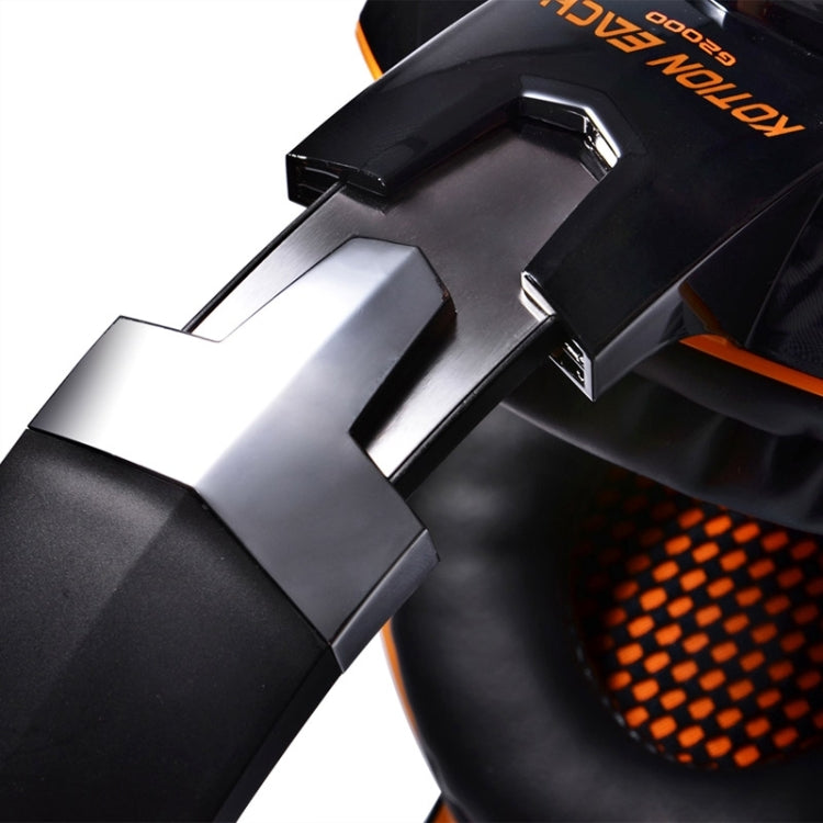 EACH G2000 Over-ear Stereo Bass Gaming Headset with Mic & LED Light for Computer, Cable Length: 2.2m(Orange) - Multimedia Headset by KOTION EACH | Online Shopping South Africa | PMC Jewellery | Buy Now Pay Later Mobicred