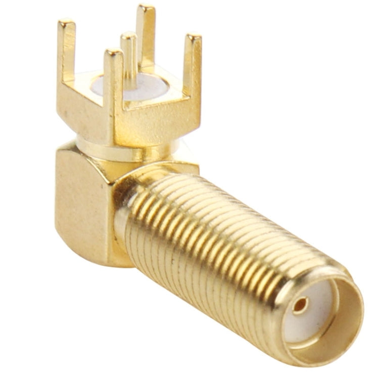 10 PCS Gold Plated SMA Female Right Angle 90 Degrees Panel PCB Mount 4.0mm Square Connector Adapter - Connectors by PMC Jewellery | Online Shopping South Africa | PMC Jewellery | Buy Now Pay Later Mobicred