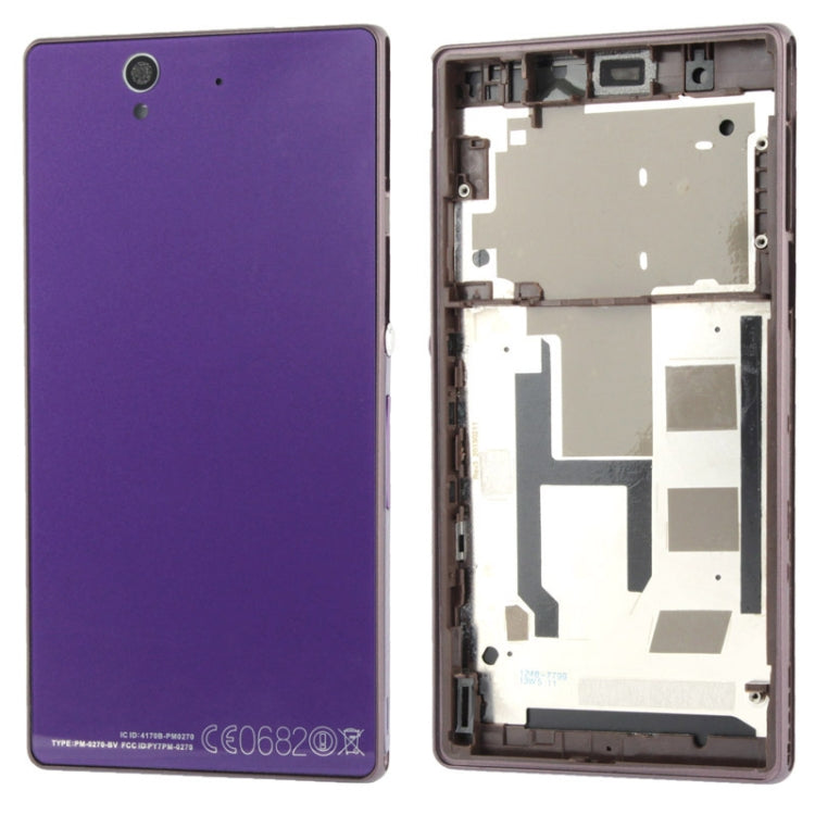 Middle Board + Battery Back Cover for Sony L36H (Purple) - Frame Bezel Plate by PMC Jewellery | Online Shopping South Africa | PMC Jewellery | Buy Now Pay Later Mobicred