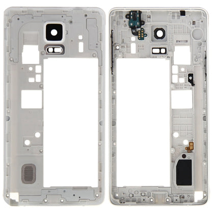 For Galaxy Note 4 / N910F Middle Frame Bezel Back Plate Housing Camera Lens Panel  (White) - Frame Bezel Plate by PMC Jewellery | Online Shopping South Africa | PMC Jewellery | Buy Now Pay Later Mobicred