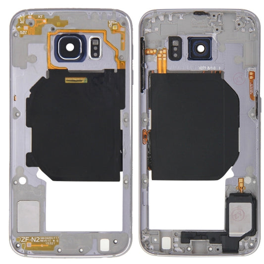 For Galaxy S6 / G920F Back Plate Housing Camera Lens Panel  with Side Keys and Speaker Ringer Buzzer (Grey) - Frame Bezel Plate by PMC Jewellery | Online Shopping South Africa | PMC Jewellery | Buy Now Pay Later Mobicred