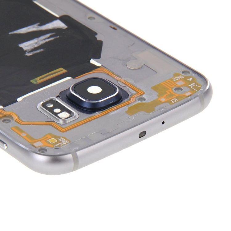 For Galaxy S6 / G920F Back Plate Housing Camera Lens Panel  with Side Keys and Speaker Ringer Buzzer (Grey) - Frame Bezel Plate by PMC Jewellery | Online Shopping South Africa | PMC Jewellery | Buy Now Pay Later Mobicred