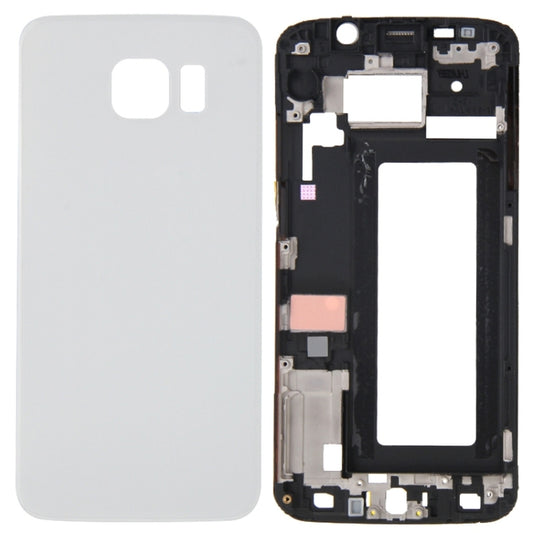 For Galaxy S6 Edge / G925 Full Housing Cover (Front Housing LCD Frame Bezel Plate + Battery Back Cover ) (White) - Galaxy S Series Parts by PMC Jewellery | Online Shopping South Africa | PMC Jewellery | Buy Now Pay Later Mobicred