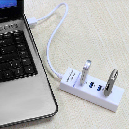 4 Ports USB 3.0 Hub Splitter with LED, Super Speed 5Gbps, BYL-P104(White) - USB 3.0 HUB by PMC Jewellery | Online Shopping South Africa | PMC Jewellery | Buy Now Pay Later Mobicred