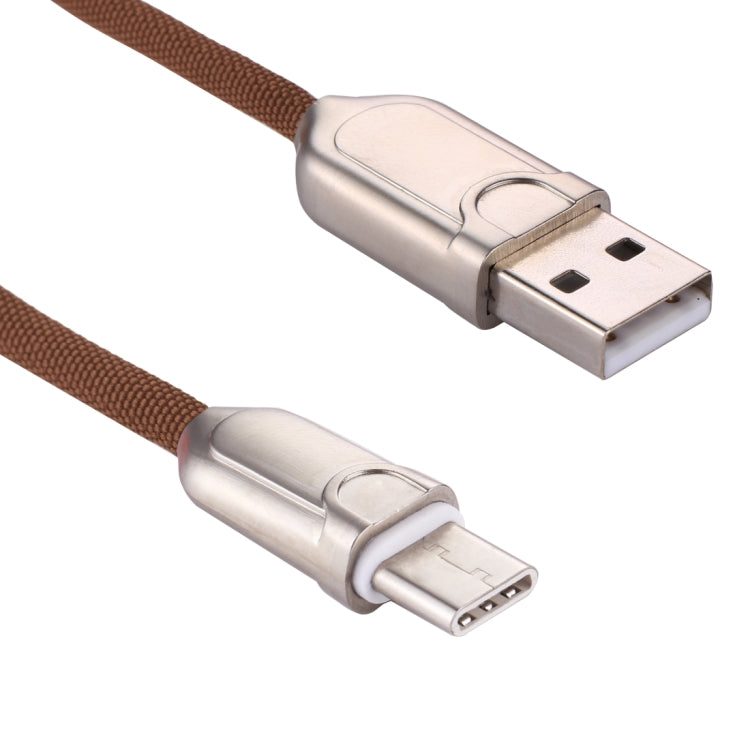1m 2A USB-C / Type-C to USB 2.0 Data Sync Quick Charger Cable(Brown) - USB-C & Type-C Cable by PMC TechLife | Online Shopping South Africa | PMC TechLife | Buy Now Pay Later Mobicred