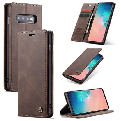 CaseMe-013 Multifunctional Retro Frosted Horizontal Flip Leather Case for Galaxy S10, with Card Slot & Holder & Wallet (Coffee) - Galaxy Phone Cases by CaseMe | Online Shopping South Africa | PMC Jewellery | Buy Now Pay Later Mobicred