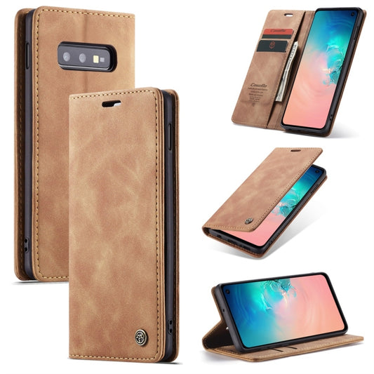 CaseMe-013 Multifunctional Retro Frosted Horizontal Flip Leather Case for Galaxy S10 E, with Card Slot & Holder & Wallet (Brown) - Galaxy Phone Cases by CaseMe | Online Shopping South Africa | PMC Jewellery | Buy Now Pay Later Mobicred