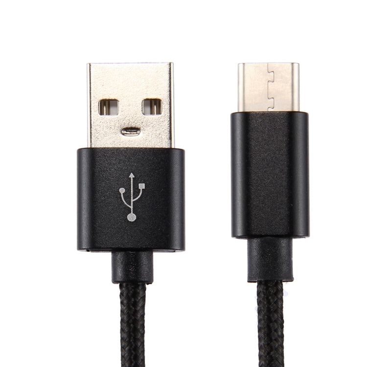 Knit Texture USB to USB-C / Type-C Data Sync Charging Cable, Cable Length: 1m, 3A Total Output, 2A Transfer Data(Black) - USB-C & Type-C Cable by PMC TechLife | Online Shopping South Africa | PMC TechLife | Buy Now Pay Later Mobicred
