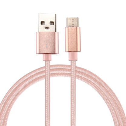 Knit Texture USB to USB-C / Type-C Data Sync Charging Cable, Cable Length: 2m, 3A Output(Rose Gold) - USB-C & Type-C Cable by PMC Jewellery | Online Shopping South Africa | PMC Jewellery | Buy Now Pay Later Mobicred