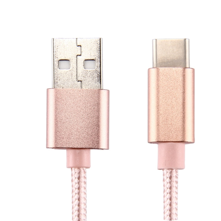 Knit Texture USB to USB-C / Type-C Data Sync Charging Cable, Cable Length: 2m, 3A Output(Rose Gold) - free shipping - PMC TechLife - Order now!