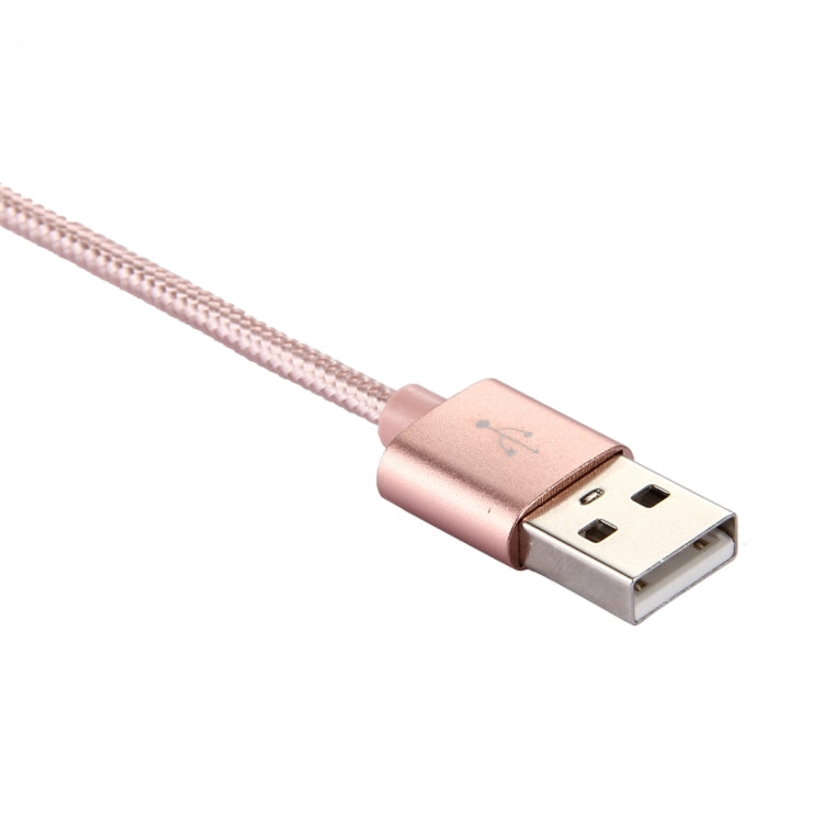 Knit Texture USB to USB-C / Type-C Data Sync Charging Cable, Cable Length: 2m, 3A Output(Rose Gold) - USB-C & Type-C Cable by PMC Jewellery | Online Shopping South Africa | PMC Jewellery | Buy Now Pay Later Mobicred