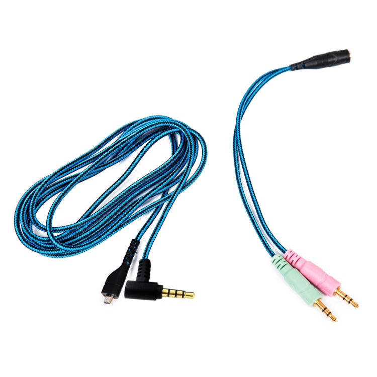 ZS0158 Elbow Plug + Adapter Cable Gaming Headset Audio Cable for SteelSeries Arctis 3 / 5 / 7 (Blue) - Headset Accessories by PMC TechLife | Online Shopping South Africa | PMC TechLife | Buy Now Pay Later Mobicred