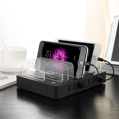 LMH-PW006 Multi-function 96W DC5V/19.2A (Max) Output 8 Ports USB Detachable Charging Station Smart Charger(Black) - Multifunction Charger by PMC Jewellery | Online Shopping South Africa | PMC Jewellery | Buy Now Pay Later Mobicred