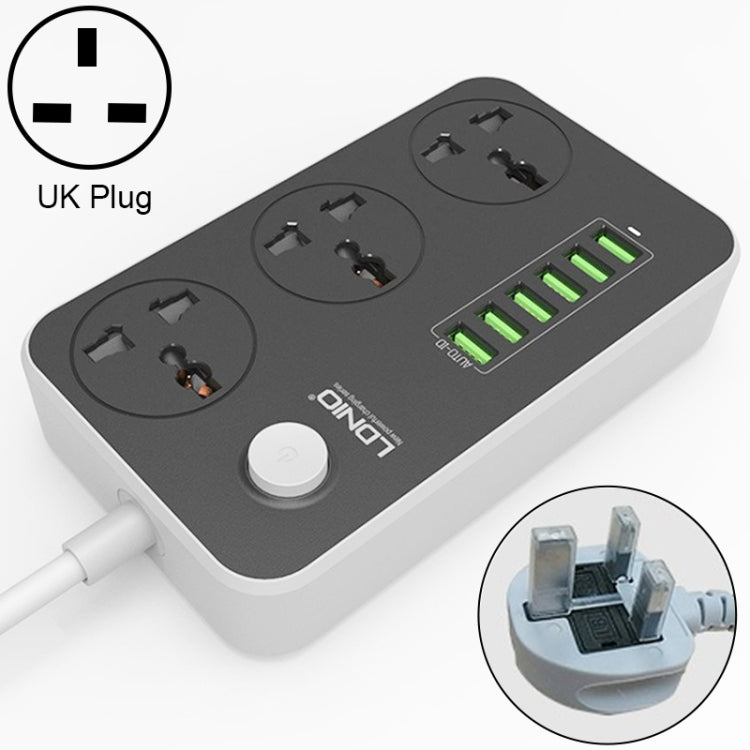 LDNIO SC3604 6 x USB Ports Multi-function Travel Home Office Socket, Cable Length: 2m, Big UK Plug - Extension Socket by LDNIO | Online Shopping South Africa | PMC Jewellery | Buy Now Pay Later Mobicred