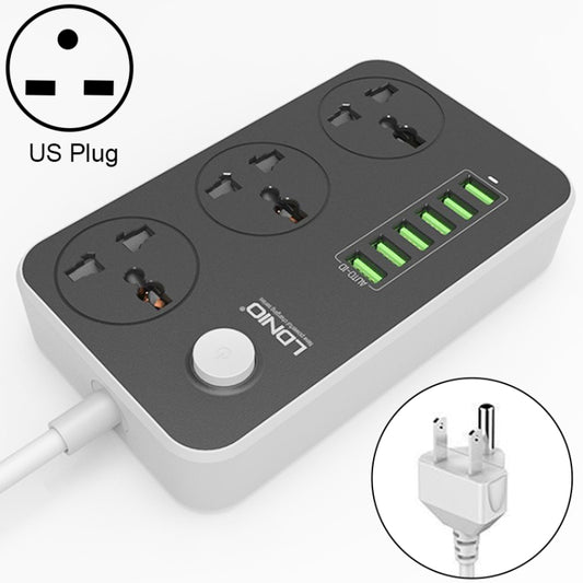 LDNIO SC3604 6 x USB Ports Multi-function Travel Home Office Socket, Cable Length: 2m, US Plug - Extension Socket by LDNIO | Online Shopping South Africa | PMC Jewellery | Buy Now Pay Later Mobicred