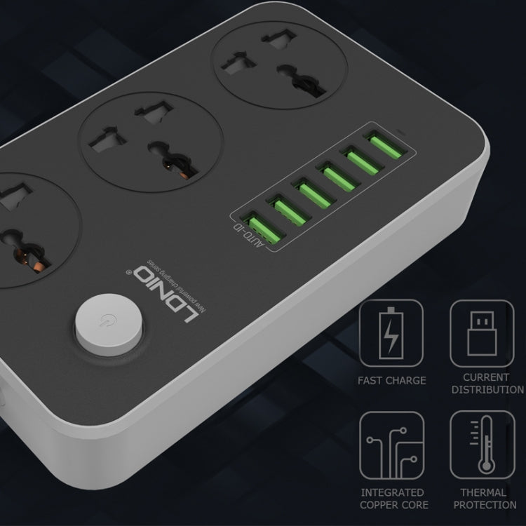 LDNIO SC3604 6 x USB Ports Multi-function Travel Home Office Socket, Cable Length: 2m, US Plug - Extension Socket by LDNIO | Online Shopping South Africa | PMC Jewellery | Buy Now Pay Later Mobicred