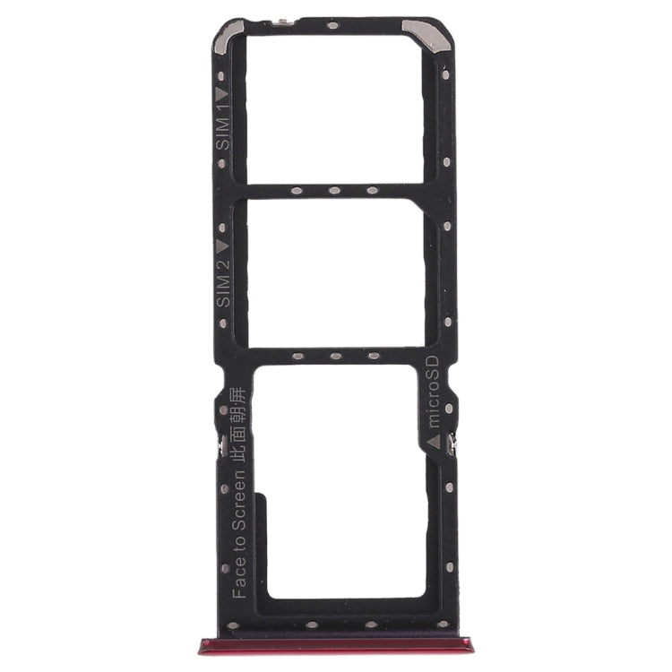 For OPPO K1 2 x SIM Card Tray + Micro SD Card Tray (Red) - Card Socket by PMc TechLife | Online Shopping South Africa | PMc TechLife | Buy Now Pay Later Mobicred
