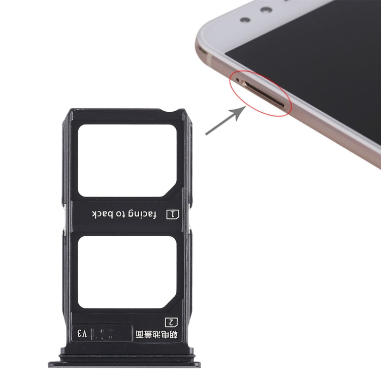 For Vivo X9 Plus 2 x SIM Card Tray (Black) - Card Socket by PMc TechLife | Online Shopping South Africa | PMc TechLife | Buy Now Pay Later Mobicred