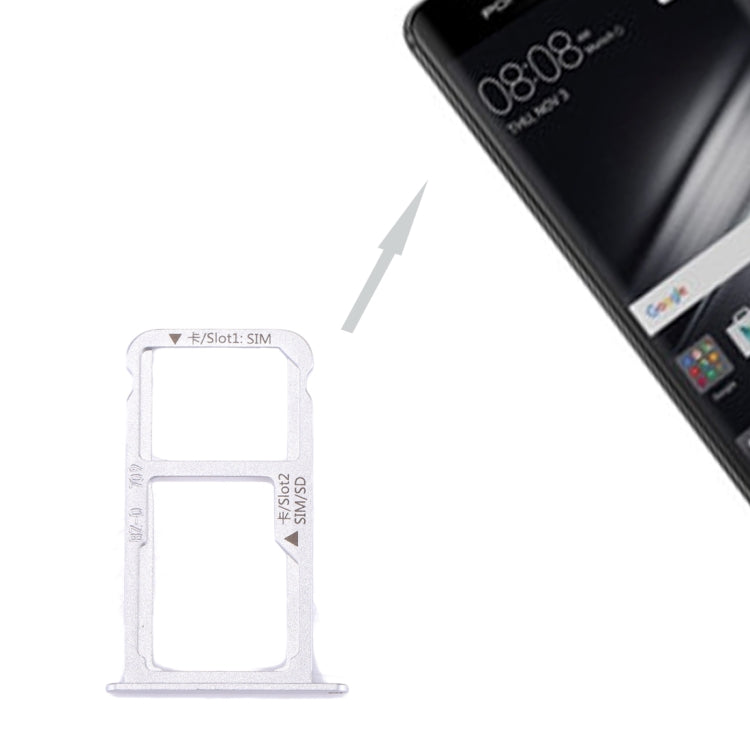 For Huawei Mate 9 SIM Card Tray & SIM / Micro SD Card Tray(White) - Card Socket by PMc TechLife | Online Shopping South Africa | PMc TechLife | Buy Now Pay Later Mobicred